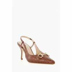 Alternative view of Dune London Brown Click Snaffle Point Slingbacks