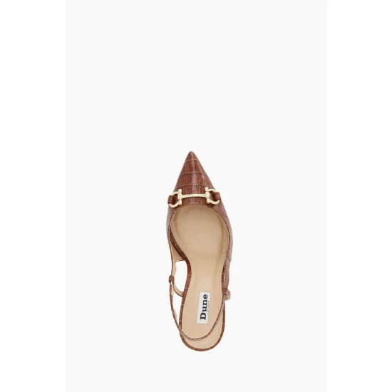 Dune London Brown Click Snaffle Point Slingbacks 5 Dune London Brown Click Snaffle Point Slingbacks - Image 3