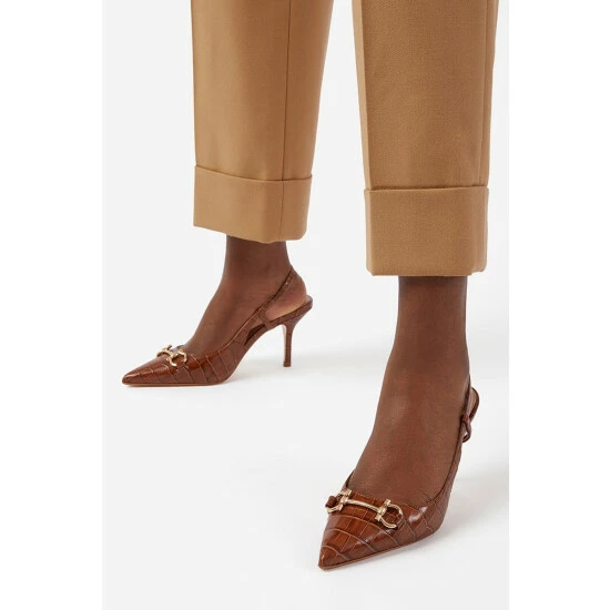 Dune London Brown Click Snaffle Point Slingbacks 6 Dune London Brown Click Snaffle Point Slingbacks - Image 4