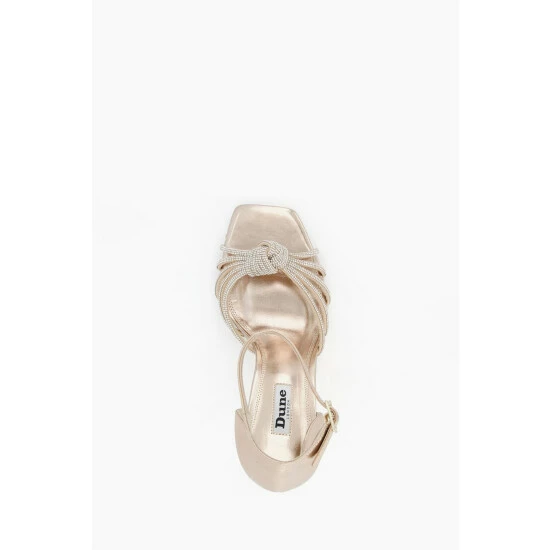 Dune London Gold Metalic Marvella Diamante Knot Sandals 7 Dune London Gold Metalic Marvella Diamante Knot Sandals - Image 5