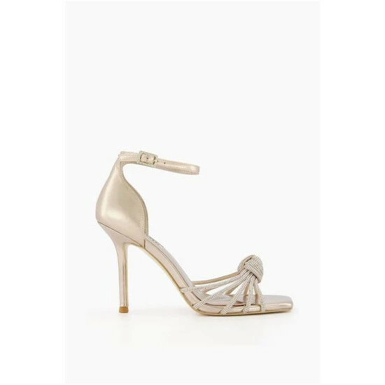 Dune London Gold Metalic Marvella Diamante Knot Sandals 8 Dune London Gold Metalic Marvella Diamante Knot Sandals - Image 6