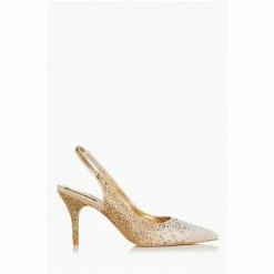 Dune London Natural Captivating Ombre Crystal Slingback Courts