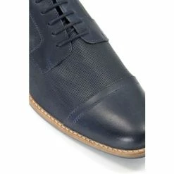 Dune London Blue Barino Embossed Toecap Gibson Shoes -Dune London Sales unnamed file 274