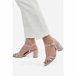 Dune London Gold Tone Metallic Merisa 2 Part Block Heel Sandals -Dune London Sales unnamed file 2758