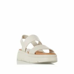 Dune London White Location Padded Flatform Sandals