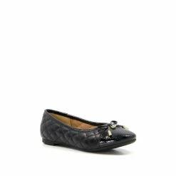 Alternative view of Dune London Girls Quilted Leather Flat Black Ballet Shoes