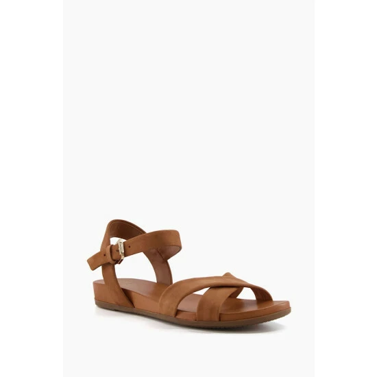 Dune London Brown Landie Cross Strap Comfort Sandals 4 Dune London Brown Landie Cross Strap Comfort Sandals - Image 2