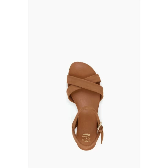 Dune London Brown Landie Cross Strap Comfort Sandals 6 Dune London Brown Landie Cross Strap Comfort Sandals - Image 4