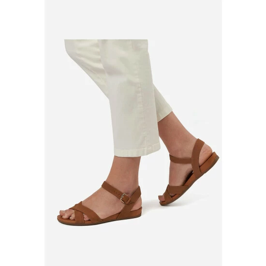 Dune London Brown Landie Cross Strap Comfort Sandals 7 Dune London Brown Landie Cross Strap Comfort Sandals - Image 5