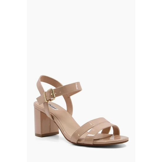 Dune London Natural Merisa 2 Part Block Heel Sandals 4 Dune London Natural Merisa 2 Part Block Heel Sandals - Image 2