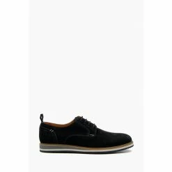 Dune London Bucatini Black Wedge Sole Lace Up Shoes