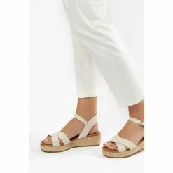 Dune London Natural Linnie Cross Strap Flatform Sandals -Dune London Sales unnamed file 2807