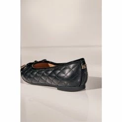 Dune London Girls Quilted Leather Flat Black Ballet Shoes -Dune London Sales unnamed file 282