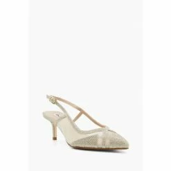 Alternative view of Dune London Wide Fit Gold Diana Mesh Detail Low Heel Sandals
