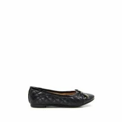 Dune London Girls Quilted Leather Flat Black Ballet Shoes -Dune London Sales unnamed file 286