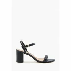 Dune London Jaslyn Black Plaited Block Heels