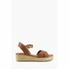Dune London Brown Linnie Cross Strap Flatform -Dune London Sales unnamed file 2888