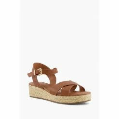 Alternative view of Dune London Brown Linnie Cross Strap Flatform
