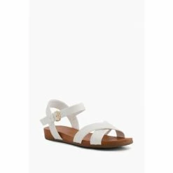 Alternative view of Dune London White Landie Cross Strap Comfort Sandals