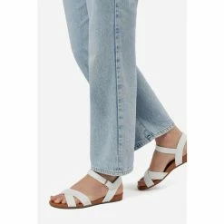 Dune London White Landie Cross Strap Comfort Sandals -Dune London Sales unnamed file 2898
