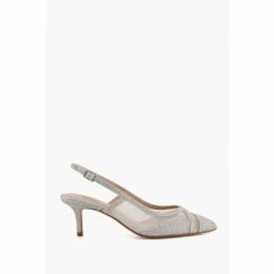 Alternative view of Dune London Womens Silver Metalic Diana Mesh Detail Low Heel Sandals