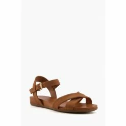 Alternative view of Dune London Brown Wf Landie Cross Strap Comfort Sandals