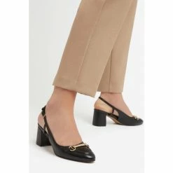 Dune London Wide Fit Black Cassie Snaffle Open Court Sandals