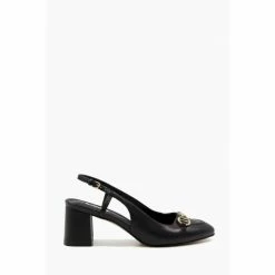 Alternative view of Dune London Wide Fit Black Cassie Snaffle Open Court Sandals