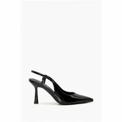 Dune London Cabanna Oval Sprayed Heel Black Sandals -Dune London Sales unnamed file 2955
