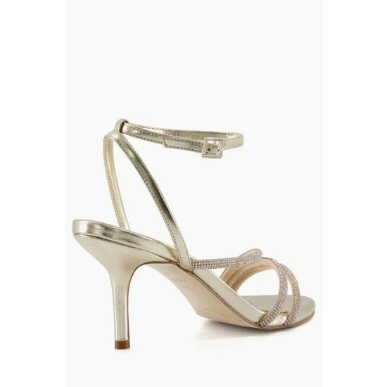 Dune London Gold Maximum Tubular Mid Heel Sandals 5 Dune London Gold Maximum Tubular Mid Heel Sandals - Image 3