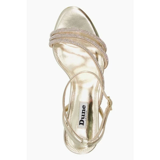 Dune London Gold Maximum Tubular Mid Heel Sandals 6 Dune London Gold Maximum Tubular Mid Heel Sandals - Image 4