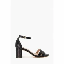 Dune London Maine Block Heel Black Sandals