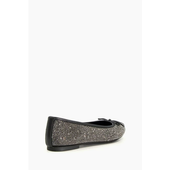 Dune London Harpar 2 Embossed Black Ballet Pump Shoes 5 Dune London Harpar 2 Embossed Black Ballet Pump Shoes - Image 4