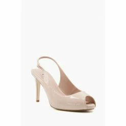 Dune London Natural Coco Slingback Peep Toe Sandas