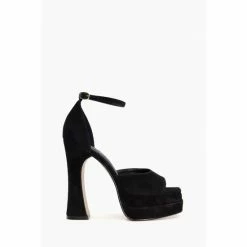 Dune London Black Mega Platform Block Heel Sandals