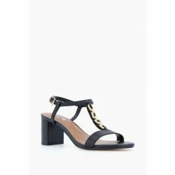 Alternative view of Dune London Black Just Hardware Detail Block Sandals