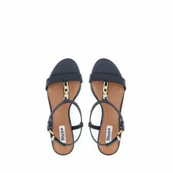 Dune London Black Just Hardware Detail Block Sandals -Dune London Sales unnamed file 3032