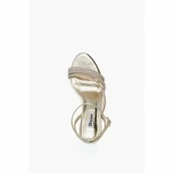 Dune London Wide Fit Gold Maximum Tubular Mid Heel Sandals -Dune London Sales unnamed file 3079