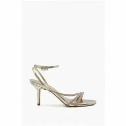 Dune London Wide Fit Gold Maximum Tubular Mid Heel Sandals -Dune London Sales unnamed file 3080