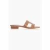 Dune London Tan Brown Loupe Leather Smart Slider Sandals -Dune London Sales unnamed file 3101