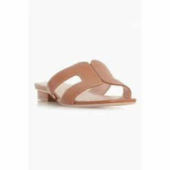 Alternative view of Dune London Tan Brown Loupe Leather Smart Slider Sandals