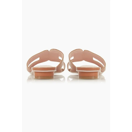 Dune London Tan Brown Loupe Leather Smart Slider Sandals 5 Dune London Tan Brown Loupe Leather Smart Slider Sandals - Image 3