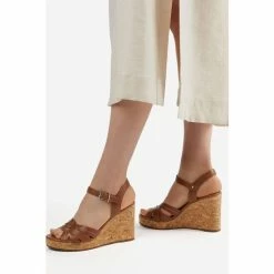Dune London Brown Koral Lattice Cork Wedges -Dune London Sales unnamed file 3128