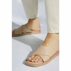 Dune London Natural Licorice Cross Strap Sandals -Dune London Sales unnamed file 3134