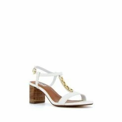 Dune London White Just Hardware Detail Block Sandals -Dune London Sales unnamed file 3159