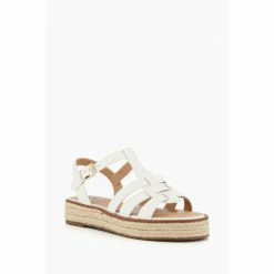 Alternative view of Dune London White Latch Espadrille Sole Sandals