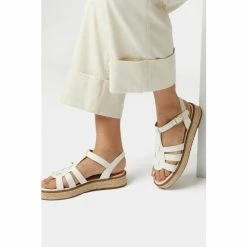 Dune London White Latch Espadrille Sole Sandals -Dune London Sales unnamed file 3169