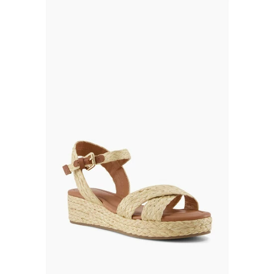 Dune London Natural Linnie Cross Strap Flatform Sandals 4 Dune London Natural Linnie Cross Strap Flatform Sandals - Image 2
