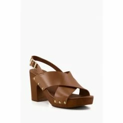Alternative view of Dune London Brown Jingers Cross Strap Heeled Sandals