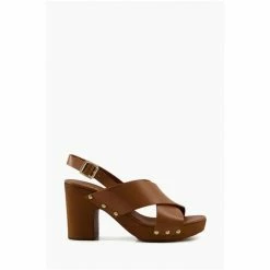 Dune London Brown Jingers Cross Strap Heeled Sandals -Dune London Sales unnamed file 3225